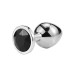 Металлическая анальная пробка, Silver Black Diamond, размер M