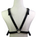 Портупея из искусственной кожи с фиксатором Womens PU Leather Chest Harness Caged Bra BLACK