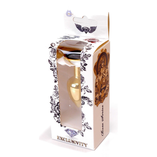 Анальная пробка Boss Series - Jewellery Gold PLUG Black S