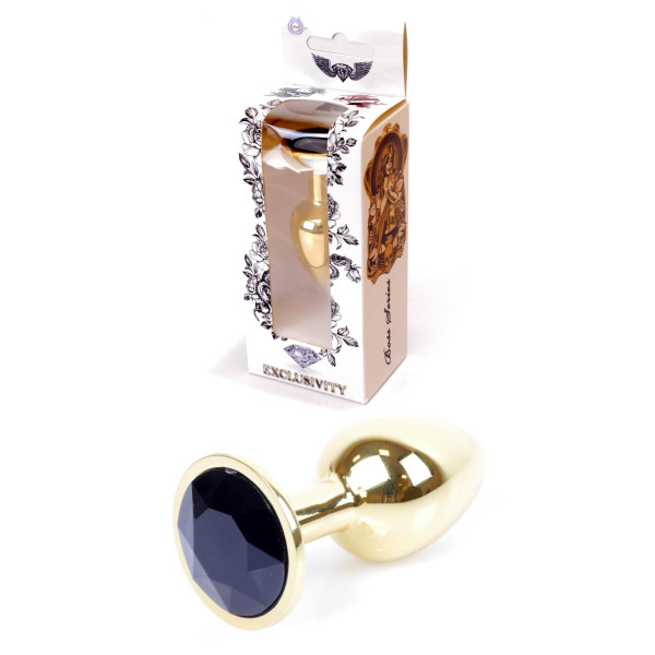 Анальная пробка Boss Series - Jewellery Gold PLUG Black S