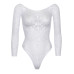 Боди Leg Avenue Snap crotch thong back teddy White M/L
