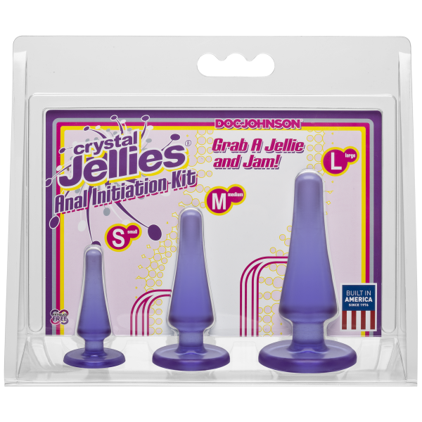 Набор анальных пробок Doc Johnson Crystal Jellies Anal - Purple