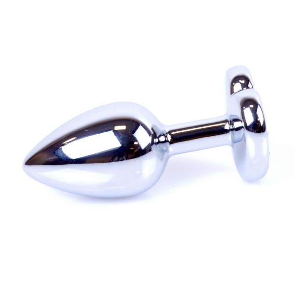 Анальная пробка Boss Series - Jewellery Silver Heart PLUG Rose S