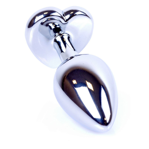 Анальная пробка Boss Series - Jewellery Silver Heart PLUG Rose S