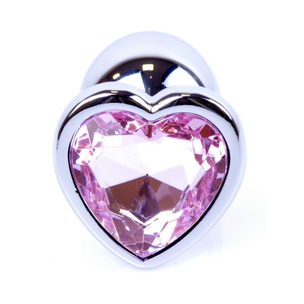 Анальная пробка Boss Series - Jewellery Silver Heart PLUG Rose S