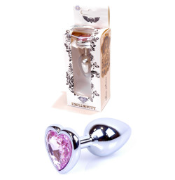 Анальная пробка Boss Series - Jewellery Silver Heart PLUG Rose S