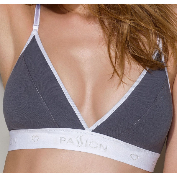 Спортивный топ с двойными бретелями Passion PS007 TOP dark grey, размер L