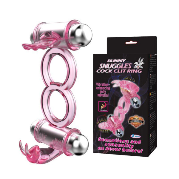 Эрекционное вибро кольцо с стимулятором клитора BUNNY Snuggles