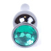 Анальная пробка Boss Series - Jewellery Dark Silver BUTT PLUG Green
