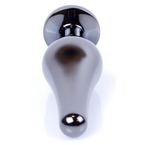 Анальная пробка Boss Series - Jewellery Dark Silver BUTT PLUG Green