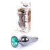 Анальная пробка Boss Series - Jewellery Dark Silver BUTT PLUG Green