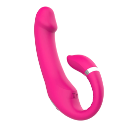 Вибратор Kaelynn с подогревом и вращающейся головкой, 10 режимов, розовый, 19 см
