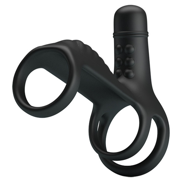 Насадка с вибрацией Pretty Love - VIBRATING PENIS SLING, 10 функций вибрации