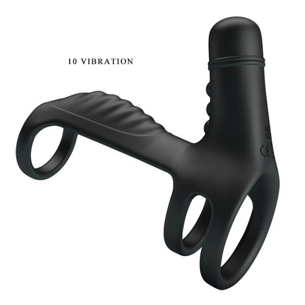 Насадка с вибрацией Pretty Love - VIBRATING PENIS SLING, 10 функций вибрации