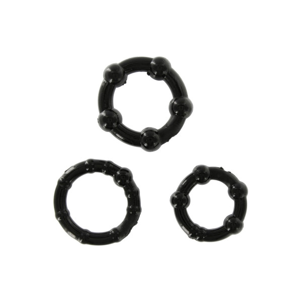 Набор из 3 шт эрекционных колец STAY HARD - Three Rings BLACK