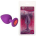 Силиконовая анальная пробка с кристаллом Purple Silicone Ruby, размер S