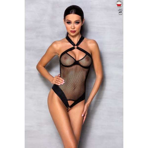 Сетчатый боди с халтером Amanda Body black - Passion, размер XXL/XXXL