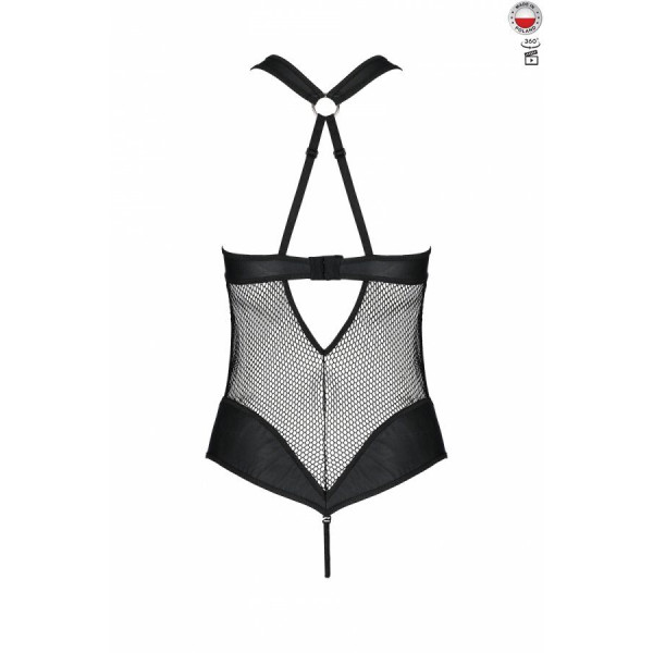 Сетчатый боди с халтером Amanda Body black - Passion, размер XXL/XXXL