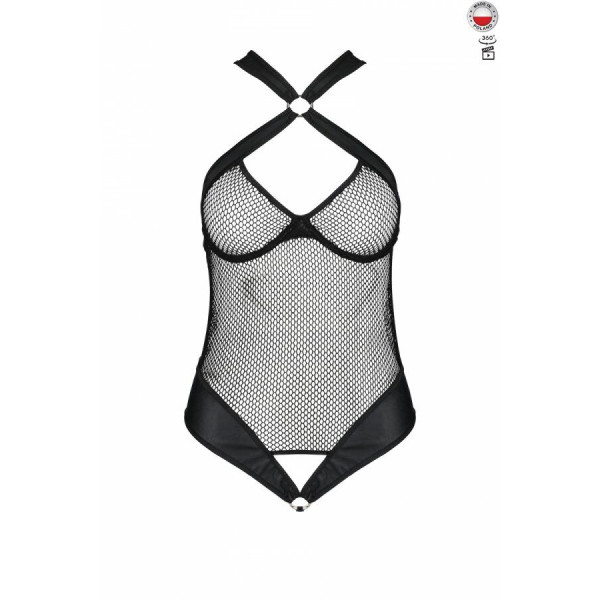 Сетчатый боди с халтером Amanda Body black - Passion, размер XXL/XXXL