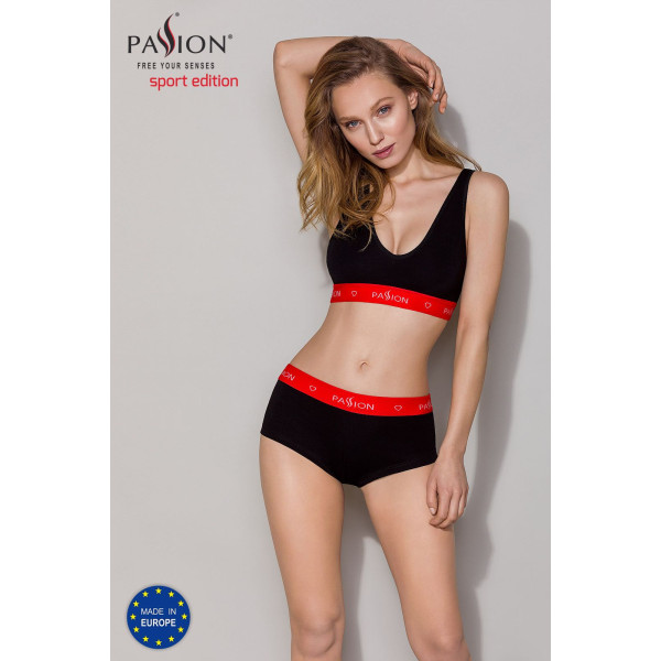 Спортивный топ на широких бретелях Passion PS003 TOP black, размер XL
