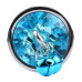 Анальная пробка с кристаллом, колокольчиком и поводком Silver Blue, Размер M
