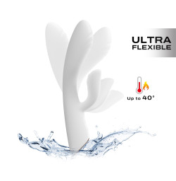 Вибратор-кролик с подогревом Dorcel FLEXI RABBIT WHITE, гибкий ствол
