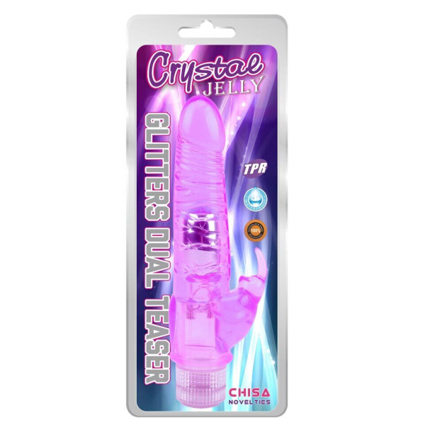 Вибратор CHISA Glitters Dual Teaser - Purple, 23 см