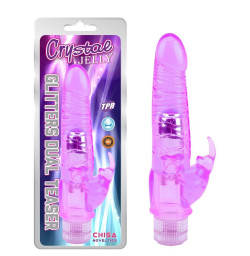 Вибратор CHISA Glitters Dual Teaser - Purple, 23 см