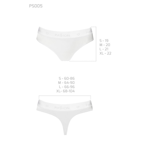 Трусики-бразилиана из хлопка Passion PS005 PANTIES white, размер S