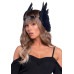 Повязка на голову с крыльями Leg Avenue Feather headband Black, перья и натуральная кожа