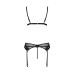 Комплект белья Passion NESSY SET XXL/XXXL black, бюстгальтер, пояс для чулок, стринги