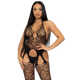 Бодистокинг с открытым доступом Leg Avenue Net suspender bodystocking One size Black, кружево
