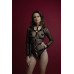 Женская сбруя с цепью и фиксаторами Feral Feelings Harness with Cuffs Black
