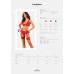 Комплект белья Obsessive Lacelove cupless 3-pcs set XS/S Red, бюстгальтер, стринги, пояс для чулок
