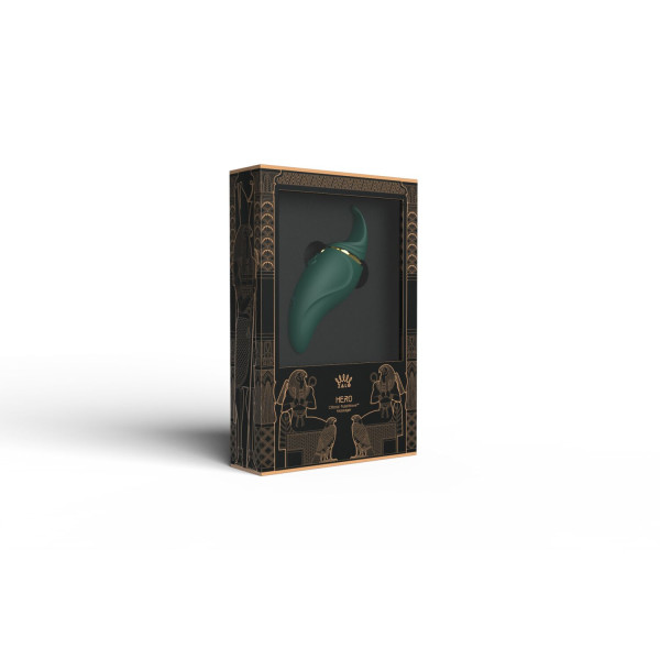 Вибратор 2в1 с язычком Zalo ? Hero Jewel Green, кристалл Swarovski