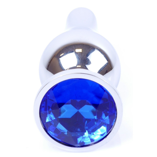 Анальная пробка Boss Series - Jewellery Silver BUTT PLUG Dark Blue