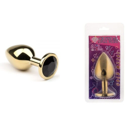 Анальная пробка,Gold Black Diamond, L