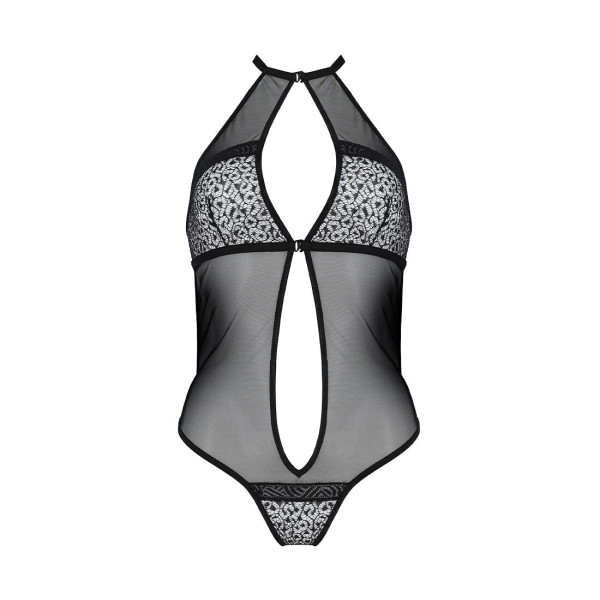Сетчатое боди с кружевом на груди Passion SATARA BODY XXL/XXXL black