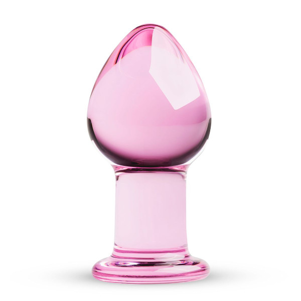Розовая анальная пробка из стекла Gildo Pink Glass Buttplug No. 27