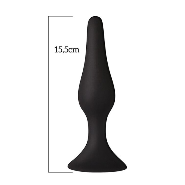 Анальная пробка на присоске MAI Attraction Toys №35 Black, длина 15,5 см, диаметр 3,8 см