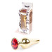 Анальная пробка Boss Series - Jewellery Gold BUTT PLUG Red