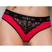 Трусики с широкой резинкой и кружевом Passion PS001 PANTIES red/black, размер XL