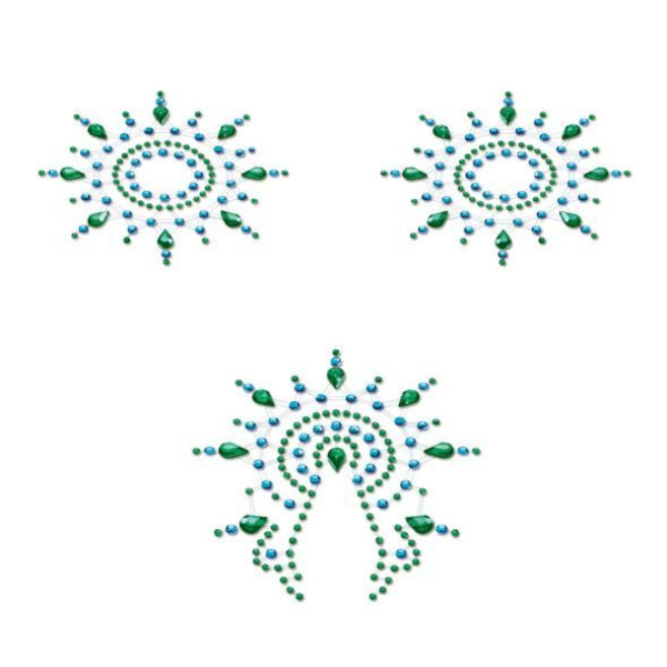 Пэстис из кристаллов Petits Joujoux Gloria set of 3 - Green/Blue