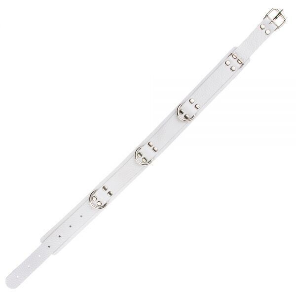 Ошейник Slave leather collar,white