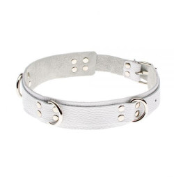 Ошейник Slave leather collar,white