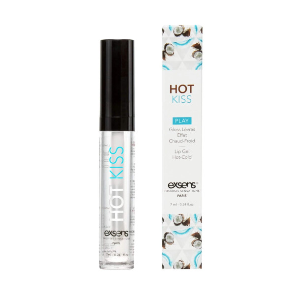 Стимулирующий блеск для губ Exsens Coconut Hot Kiss 7мл, согревает и охлаждает 