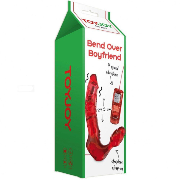 Без ременной вибро страпон Toy Joy Bend Over Boyfriend Red