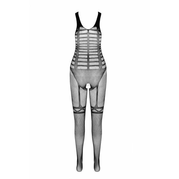 Сетчатый черный бодистокинг-боди с симметричным рисунком Casmir CA005 