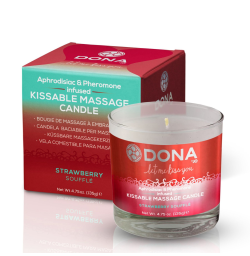 Массажная свеча DONA Kissable Massage Candle Strawberry Souffle