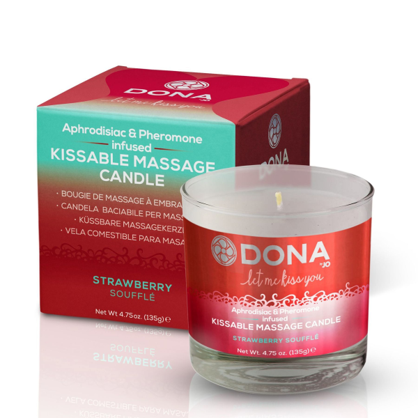 Массажная свеча DONA Kissable Massage Candle Strawberry Souffle